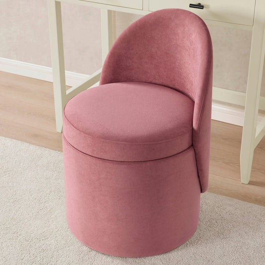 Primrose Dressing Table Storage Stool - Pink - DUSK