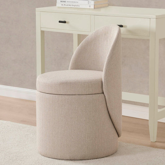 Primrose Dressing Table Storage Stool - Stone Grey - DUSK