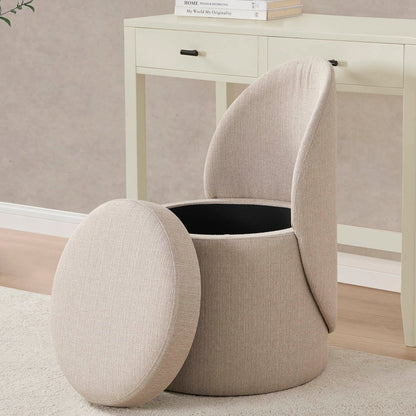 Primrose Dressing Table Storage Stool - Stone Grey - DUSK