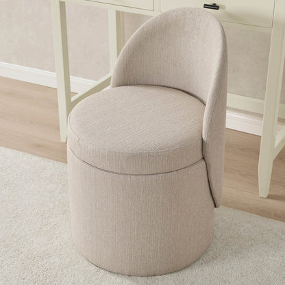 Primrose Dressing Table Storage Stool - Stone Grey - DUSK