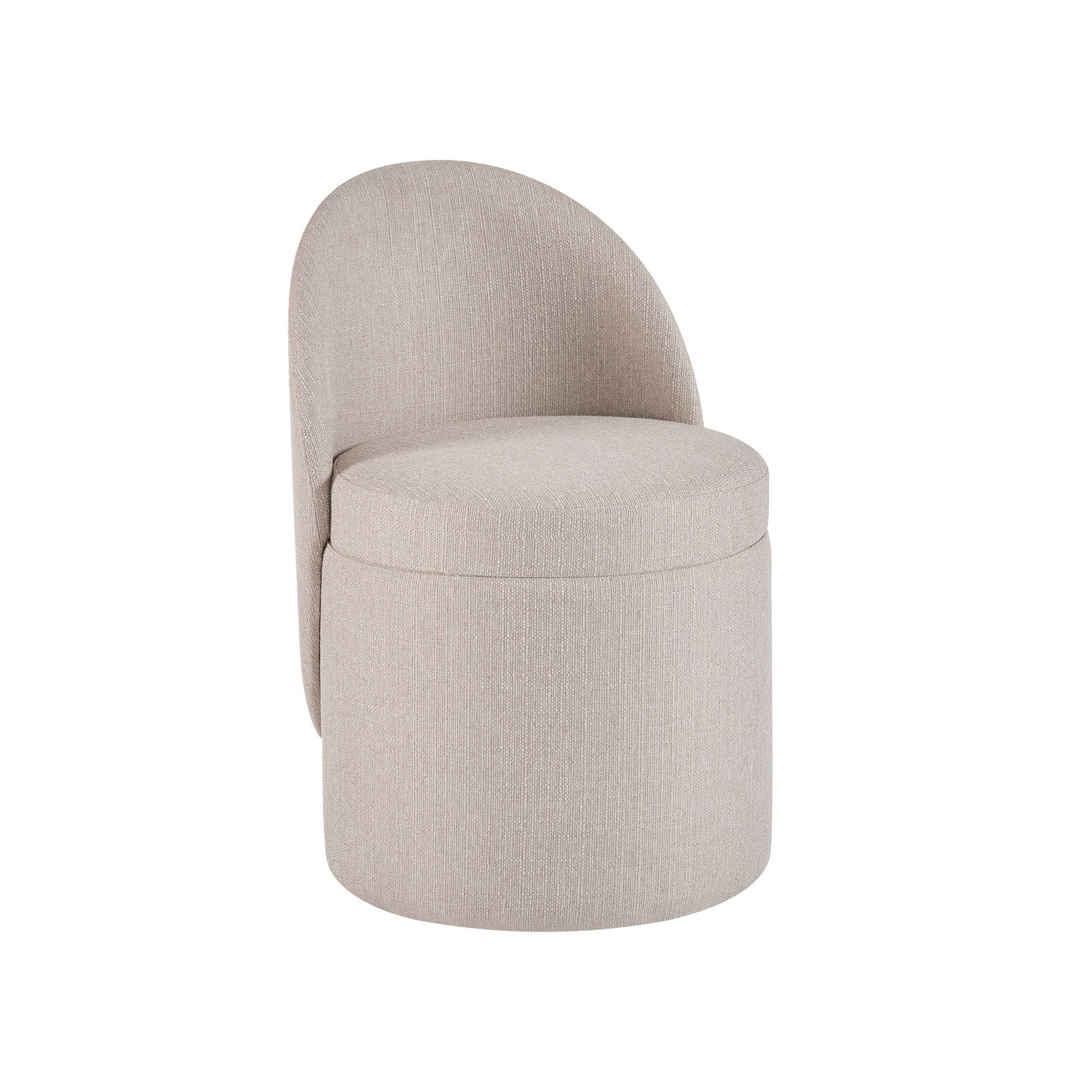 Primrose Dressing Table Storage Stool - Stone Grey - DUSK