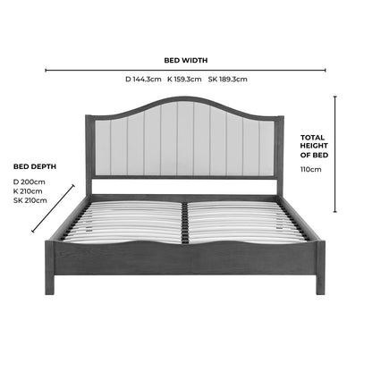 Provence Bed Frame - Thin Natural Stripe - DUSK