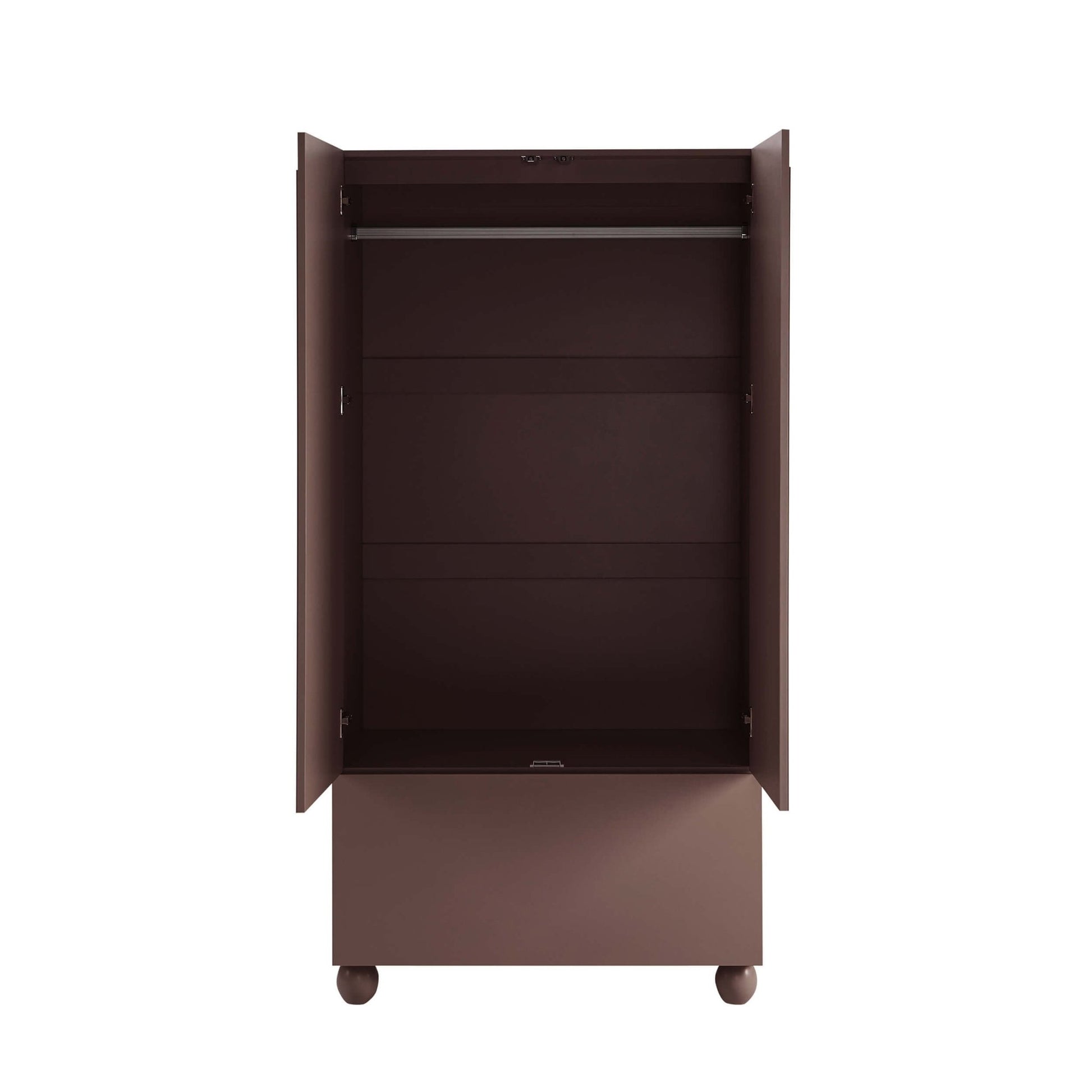 Rachel Arch Front 2 Door Wardrobe with Drawer - Mocha - DUSK