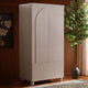 Rachel Arch Front 2 Door Wardrobe with Drawer - Taupe - DUSK