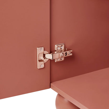 Rachel Arch Front 2 Door Wardrobe with Drawer - Terracotta - DUSK
