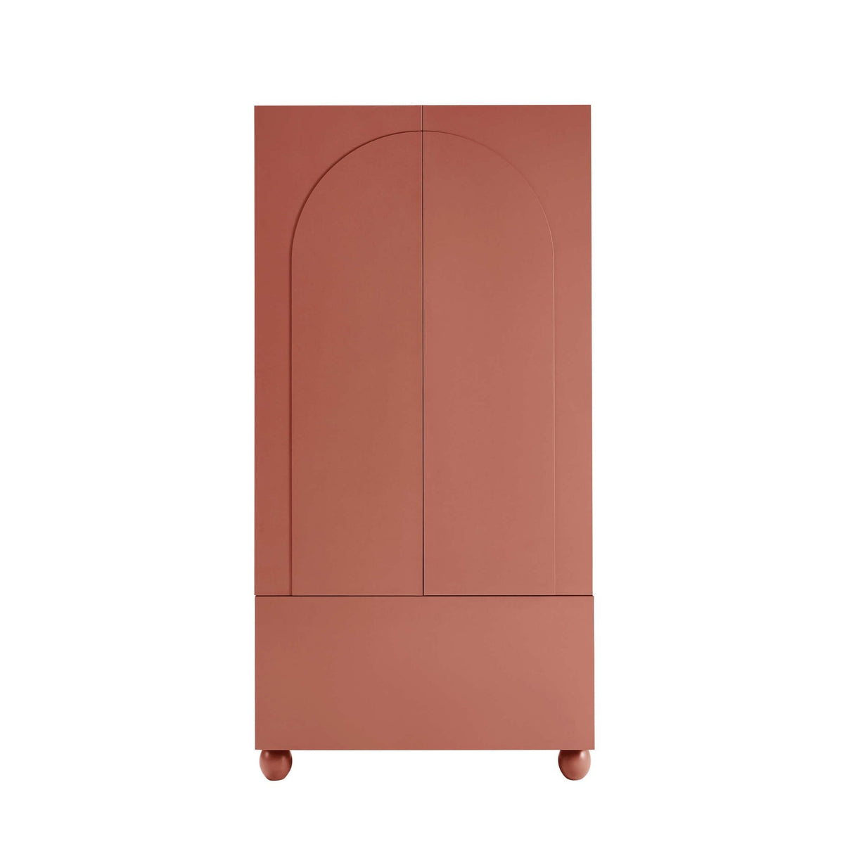 Rachel Arch Front 2 Door Wardrobe with Drawer - Terracotta - DUSK