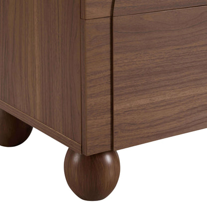 Rachel Arch Front 2 Drawer Bedside Table - Medium Wood - DUSK