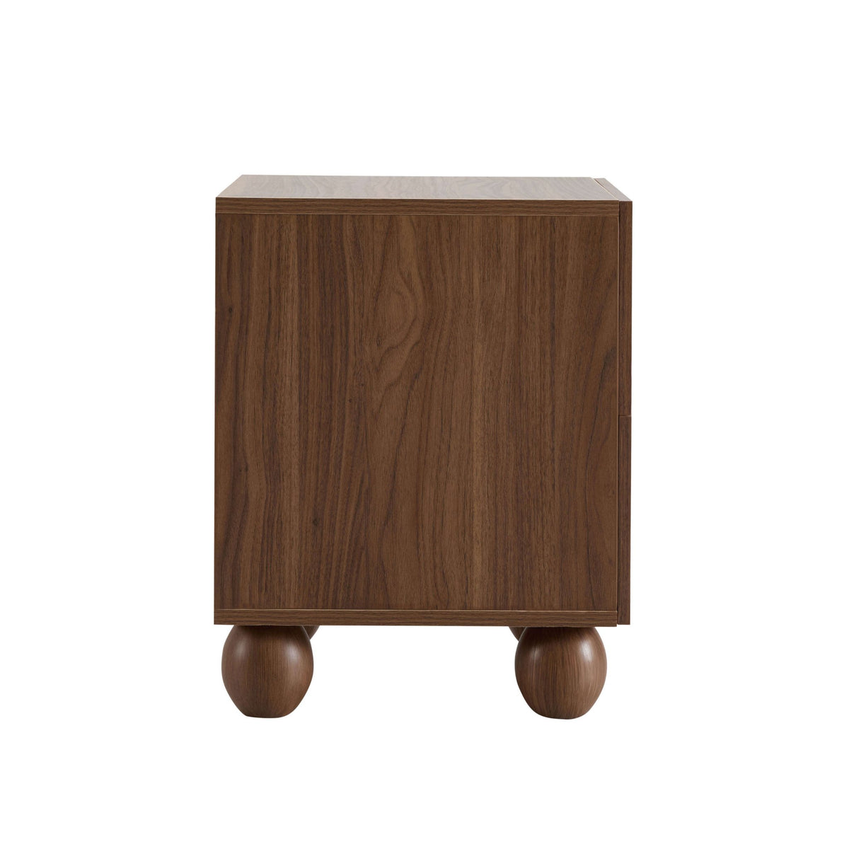 Rachel Arch Front 2 Drawer Bedside Table - Medium Wood - DUSK