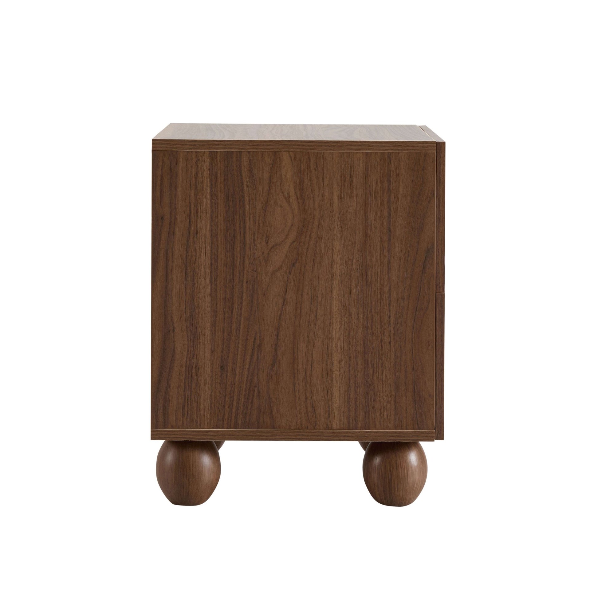 Rachel Arch Front 2 Drawer Bedside Table - Medium Wood - DUSK