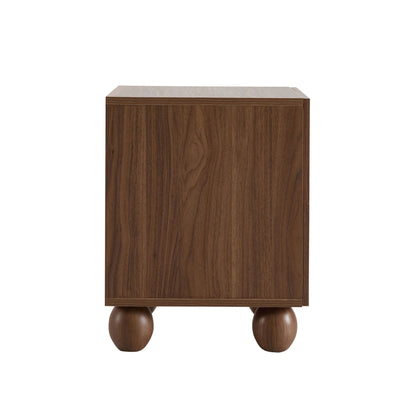 Rachel Arch Front 2 Drawer Bedside Table - Medium Wood - DUSK