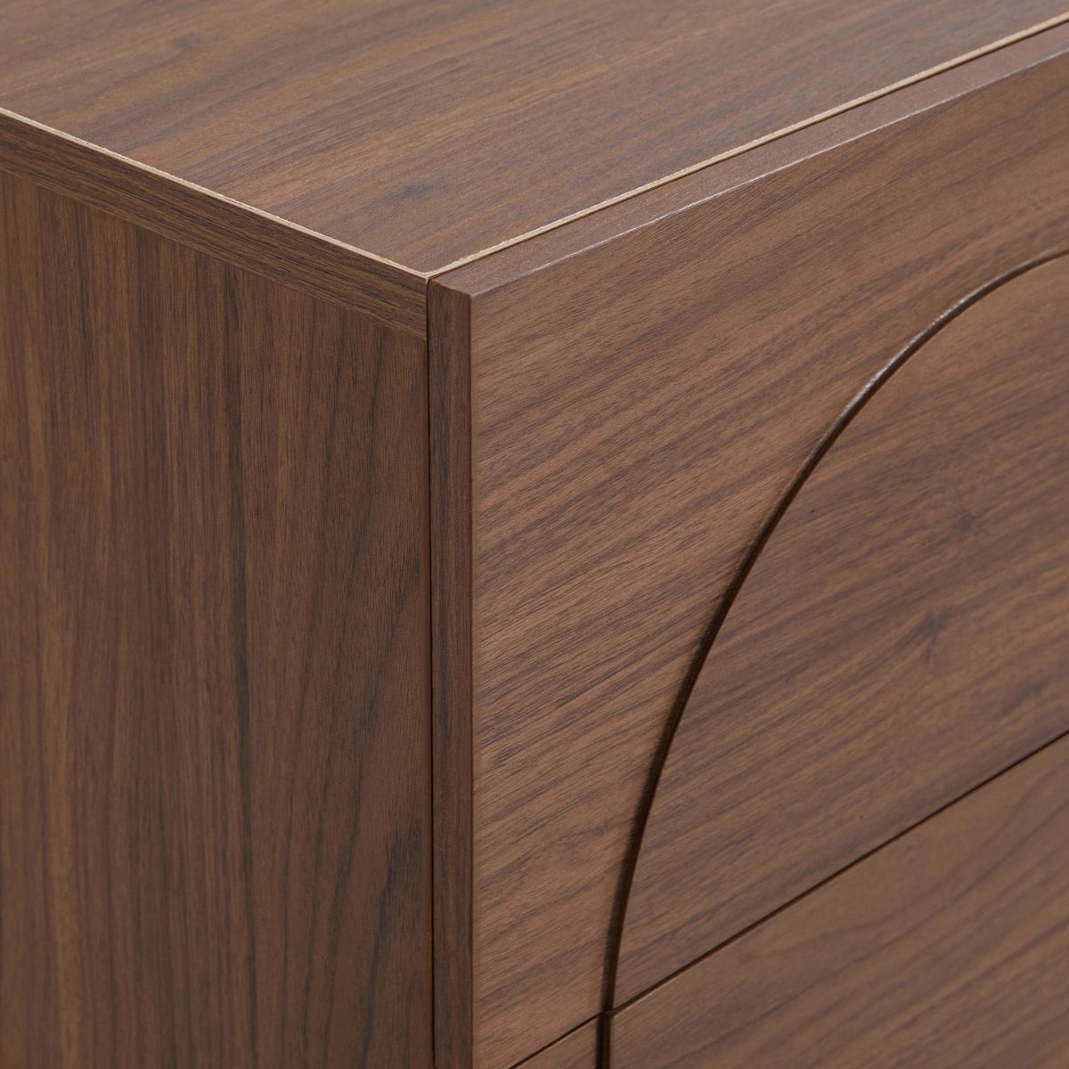 Rachel Arch Front 2 Drawer Bedside Table - Medium Wood - DUSK