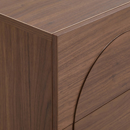 Rachel Arch Front 2 Drawer Bedside Table - Medium Wood - DUSK