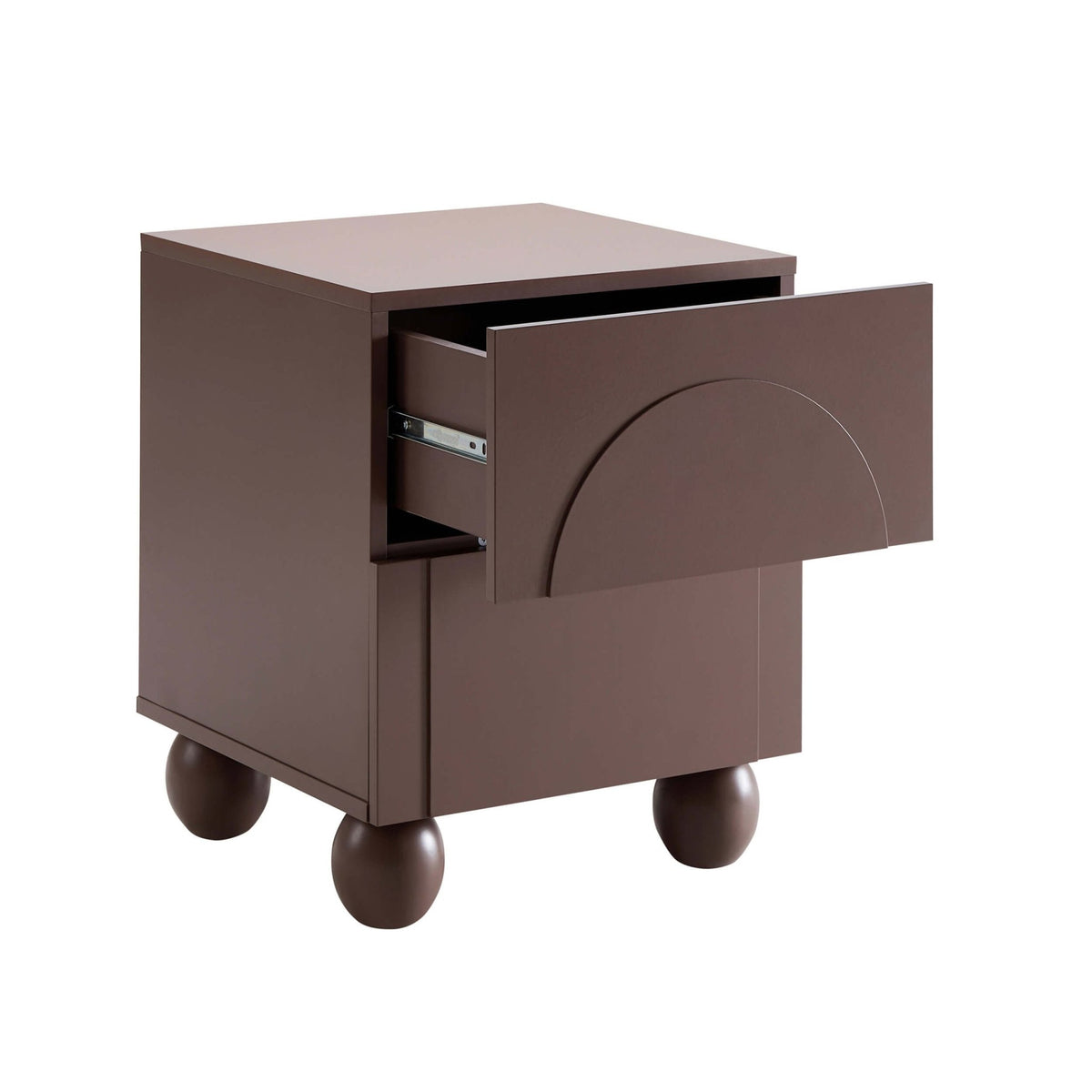 Rachel Arch Front 2 Drawer Bedside Table - Mocha - DUSK