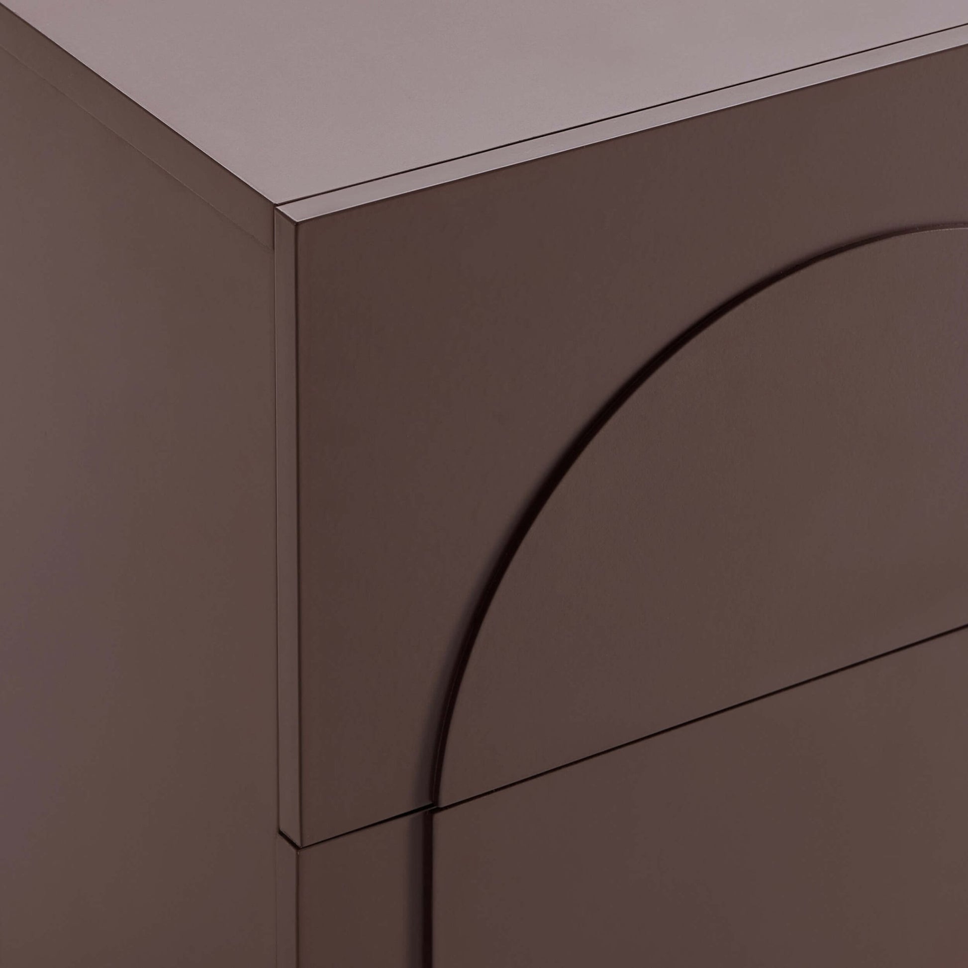 Rachel Arch Front 2 Drawer Bedside Table - Mocha - DUSK
