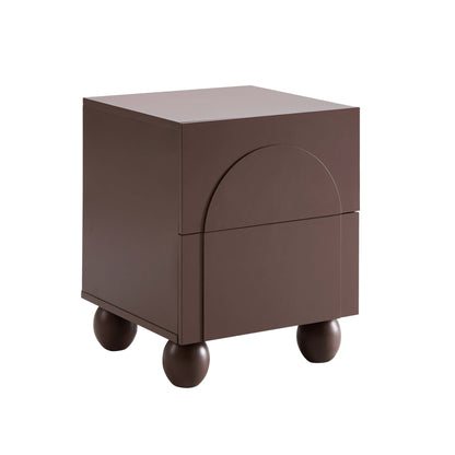 Rachel Arch Front 2 Drawer Bedside Table - Mocha - DUSK