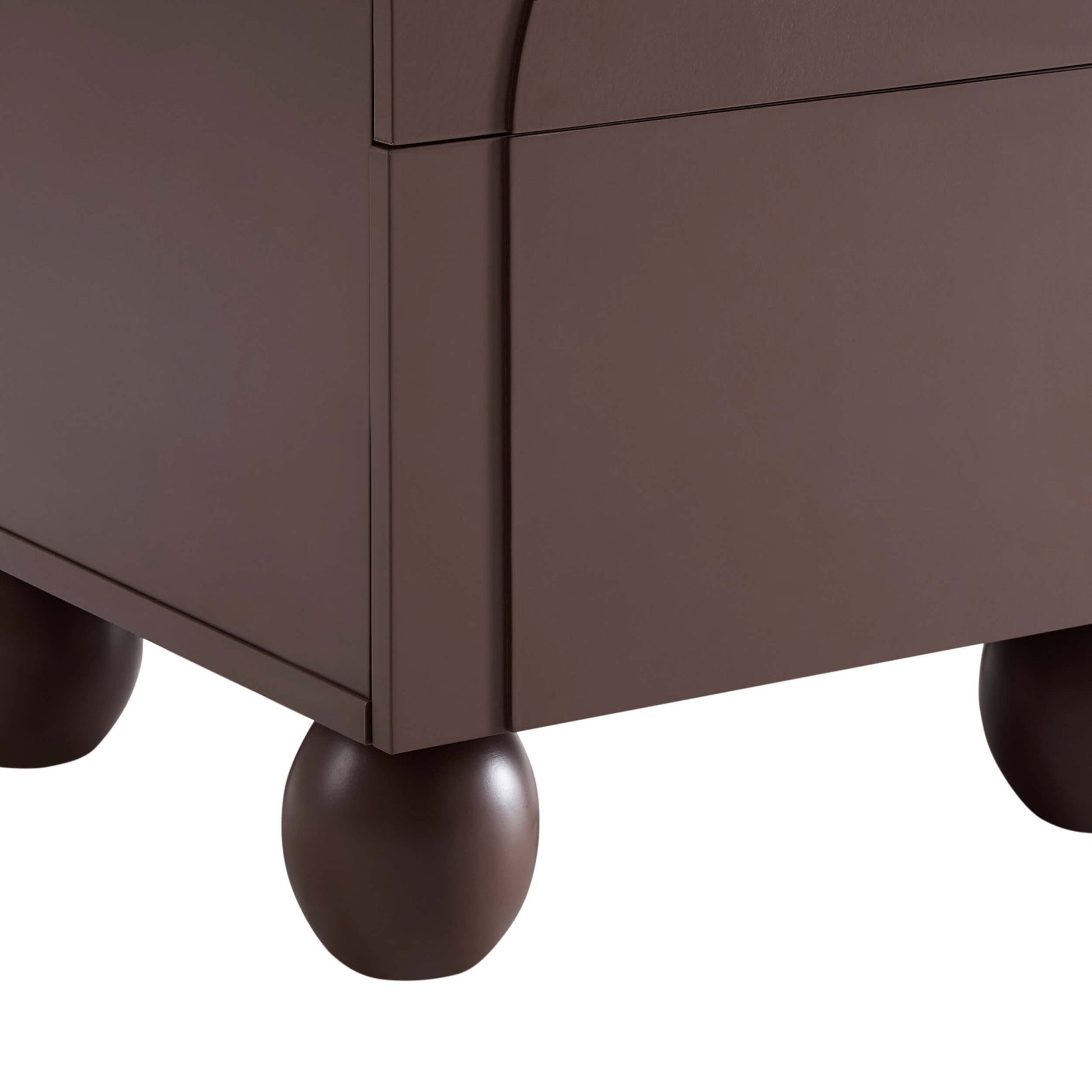 Rachel Arch Front 2 Drawer Bedside Table - Mocha - DUSK