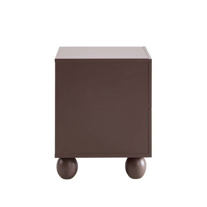 Rachel Arch Front 2 Drawer Bedside Table - Mocha - DUSK