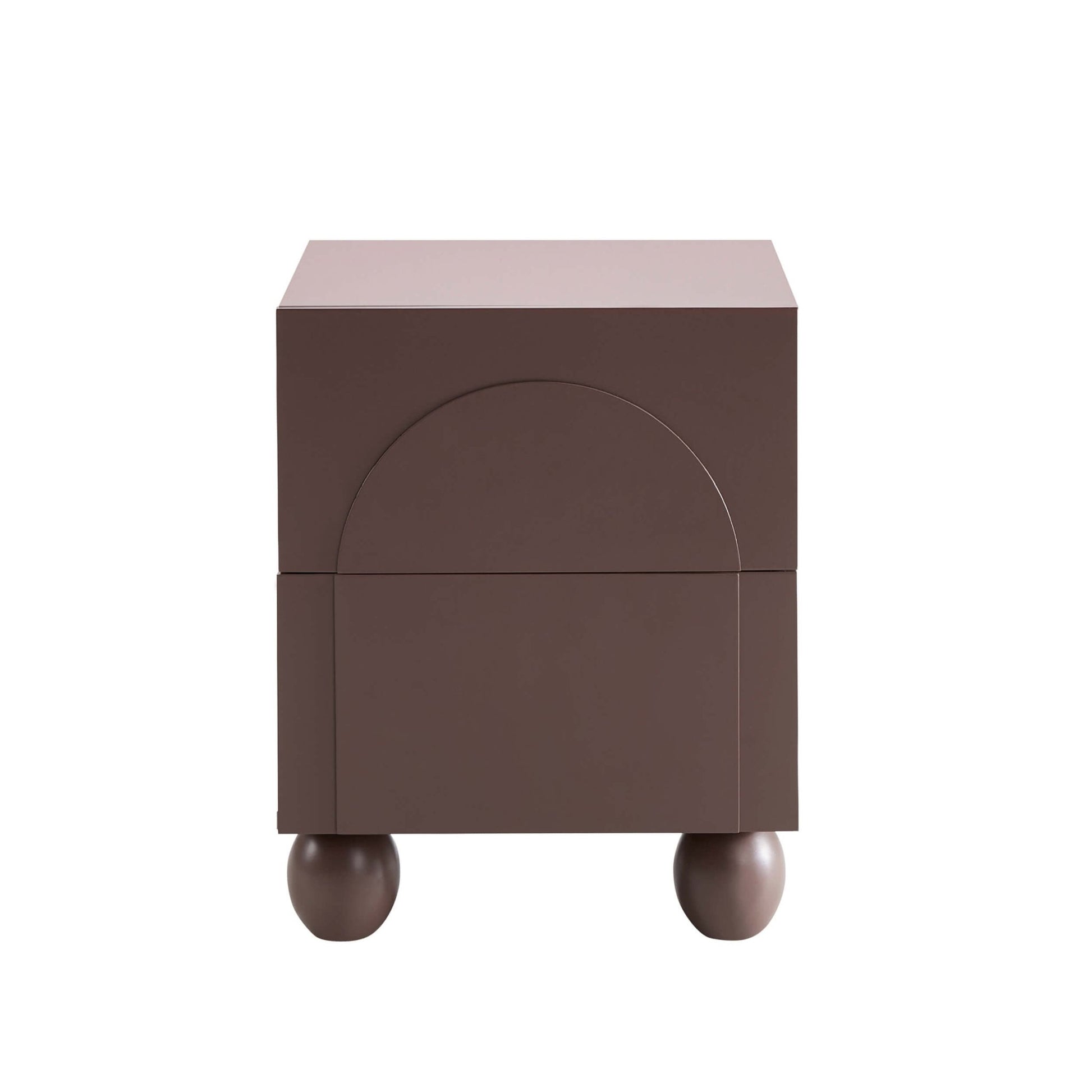 Rachel Arch Front 2 Drawer Bedside Table - Mocha - DUSK