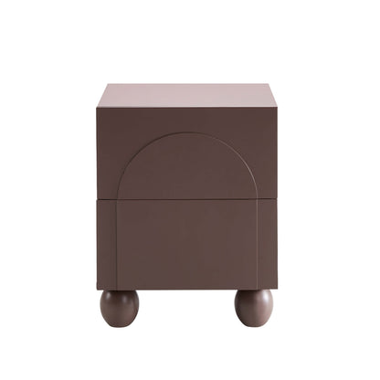 Rachel Arch Front 2 Drawer Bedside Table - Mocha - DUSK