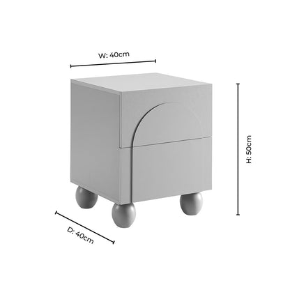 Rachel Arch Front 2 Drawer Bedside Table - Mocha - DUSK