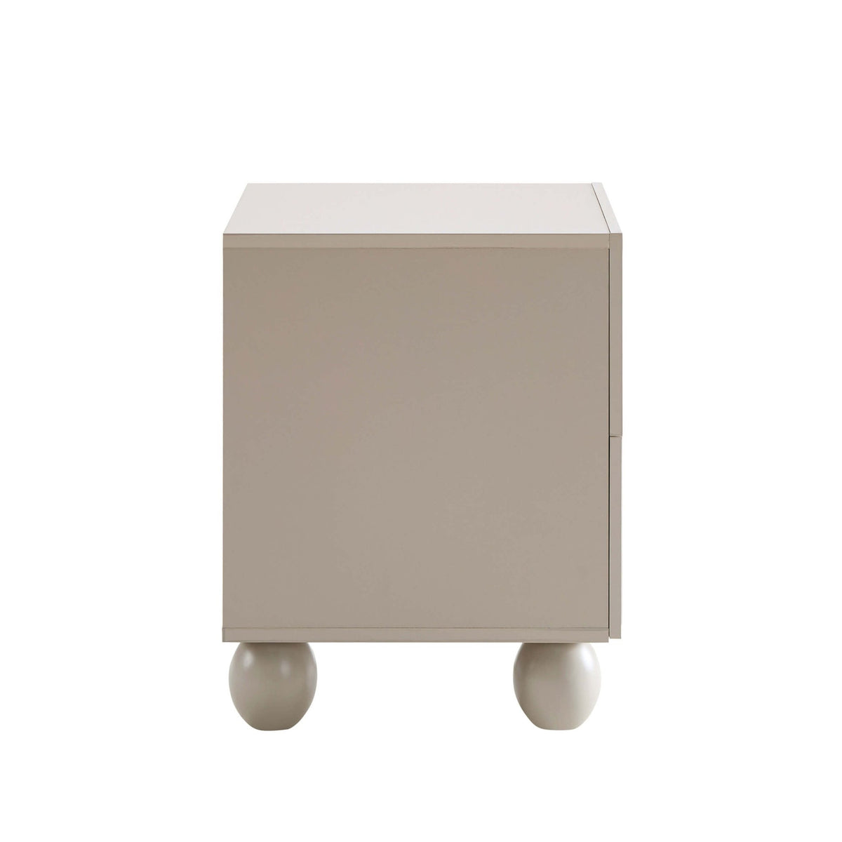 Rachel Arch Front 2 Drawer Bedside Table - Taupe - DUSK