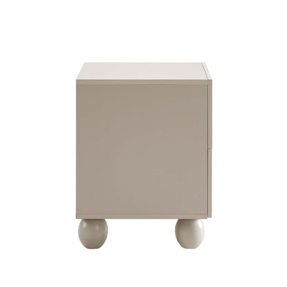 Rachel Arch Front 2 Drawer Bedside Table - Taupe - DUSK