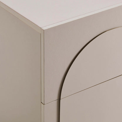 Rachel Arch Front 2 Drawer Bedside Table - Taupe - DUSK