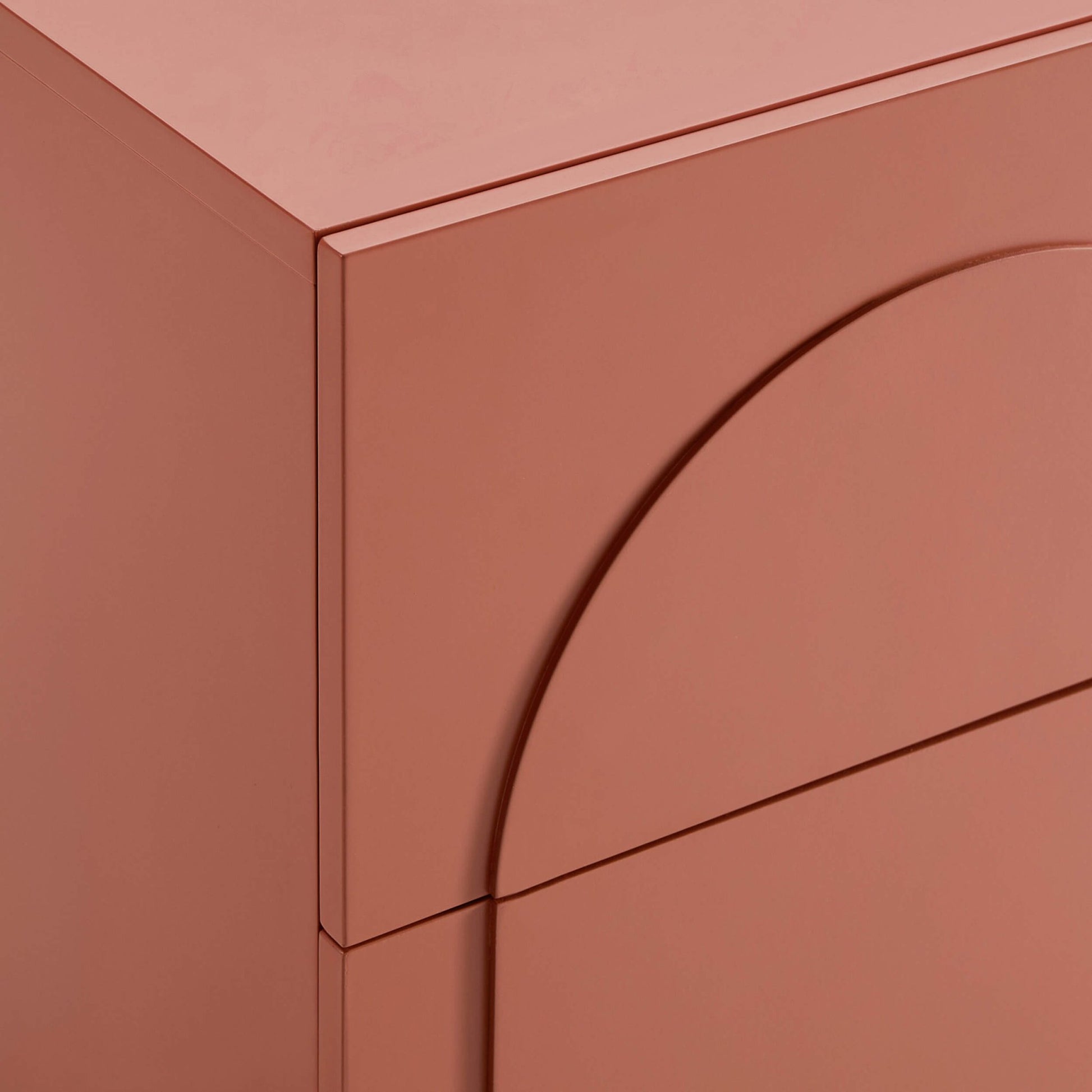 Rachel Arch Front 2 Drawer Bedside Table - Terracotta - DUSK