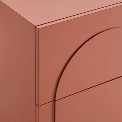 Rachel Arch Front 2 Drawer Bedside Table - Terracotta - DUSK
