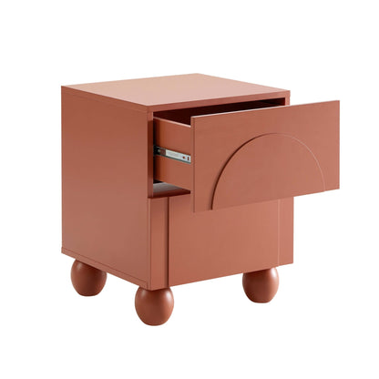 Rachel Arch Front 2 Drawer Bedside Table - Terracotta - DUSK