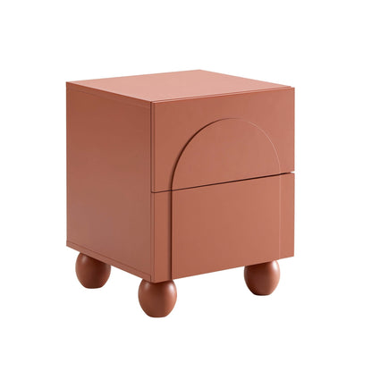 Rachel Arch Front 2 Drawer Bedside Table - Terracotta - DUSK
