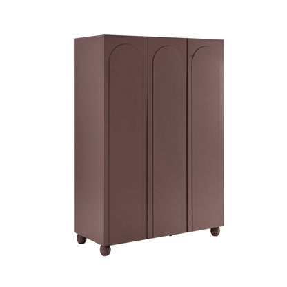 Rachel Arch Front 3 Door Wardrobe - Mocha - DUSK