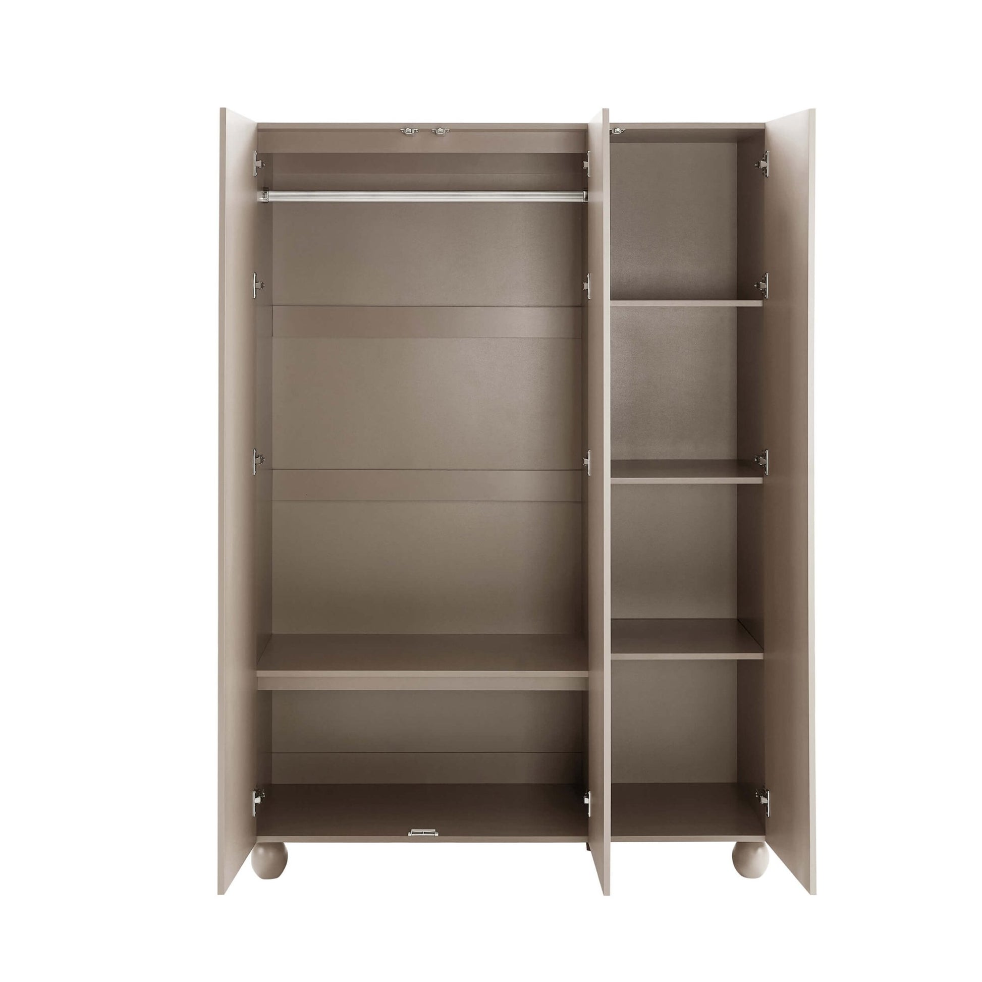 Rachel Arch Front 3 Door Wardrobe - Taupe - DUSK