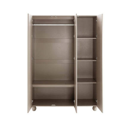 Rachel Arch Front 3 Door Wardrobe - Taupe - DUSK