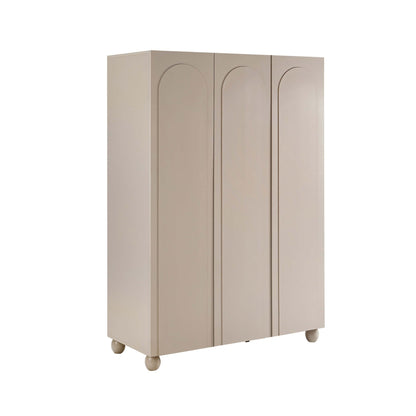 Rachel Arch Front 3 Door Wardrobe - Taupe - DUSK