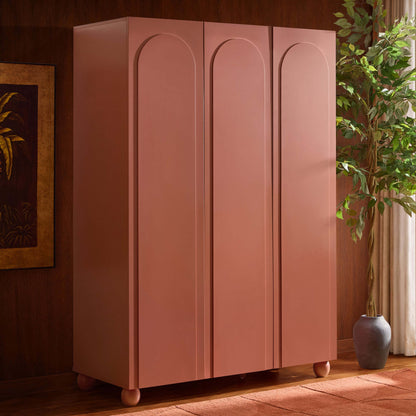 Rachel Arch Front 3 Door Wardrobe - Terracotta - DUSK