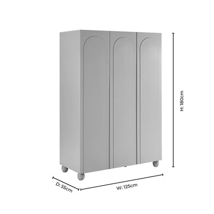Rachel Arch Front 3 Door Wardrobe - Terracotta - DUSK