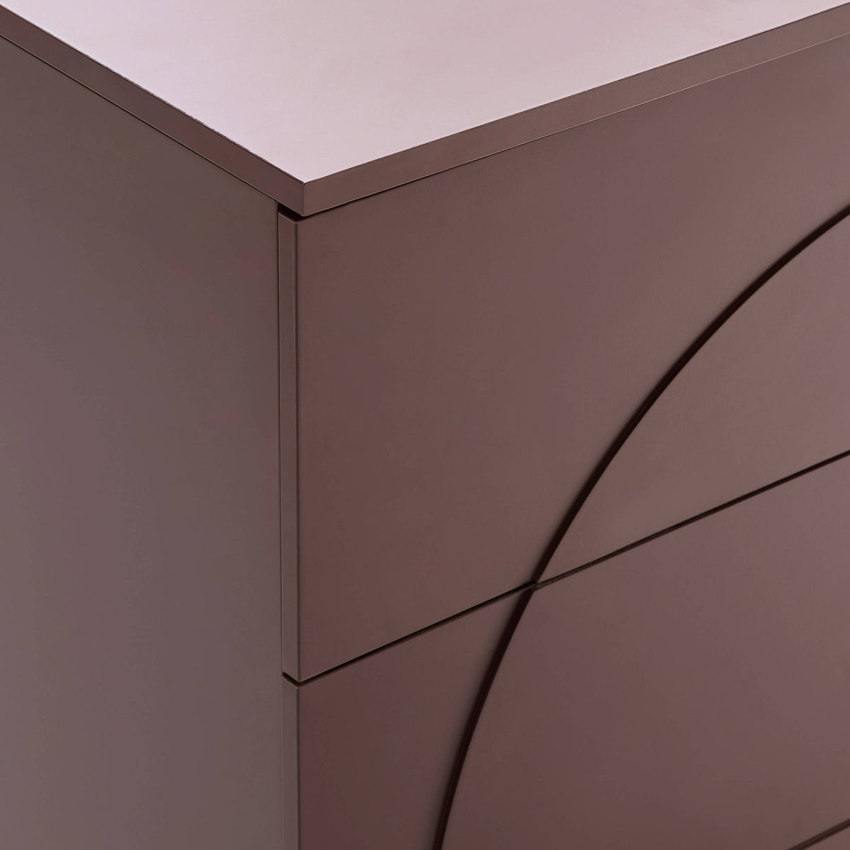 Rachel Arch Front 3 Drawer Chest - Mocha - DUSK