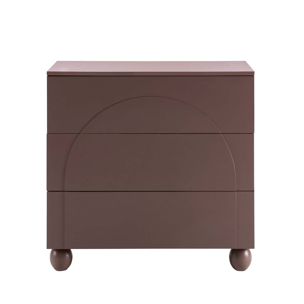 Rachel Arch Front 3 Drawer Chest - Mocha - DUSK