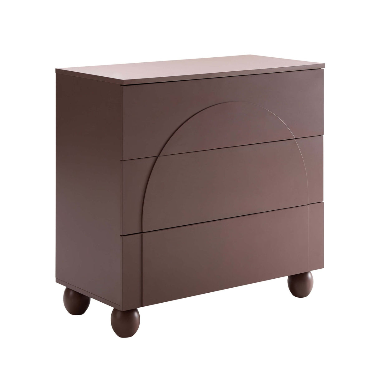 Rachel Arch Front 3 Drawer Chest - Mocha - DUSK