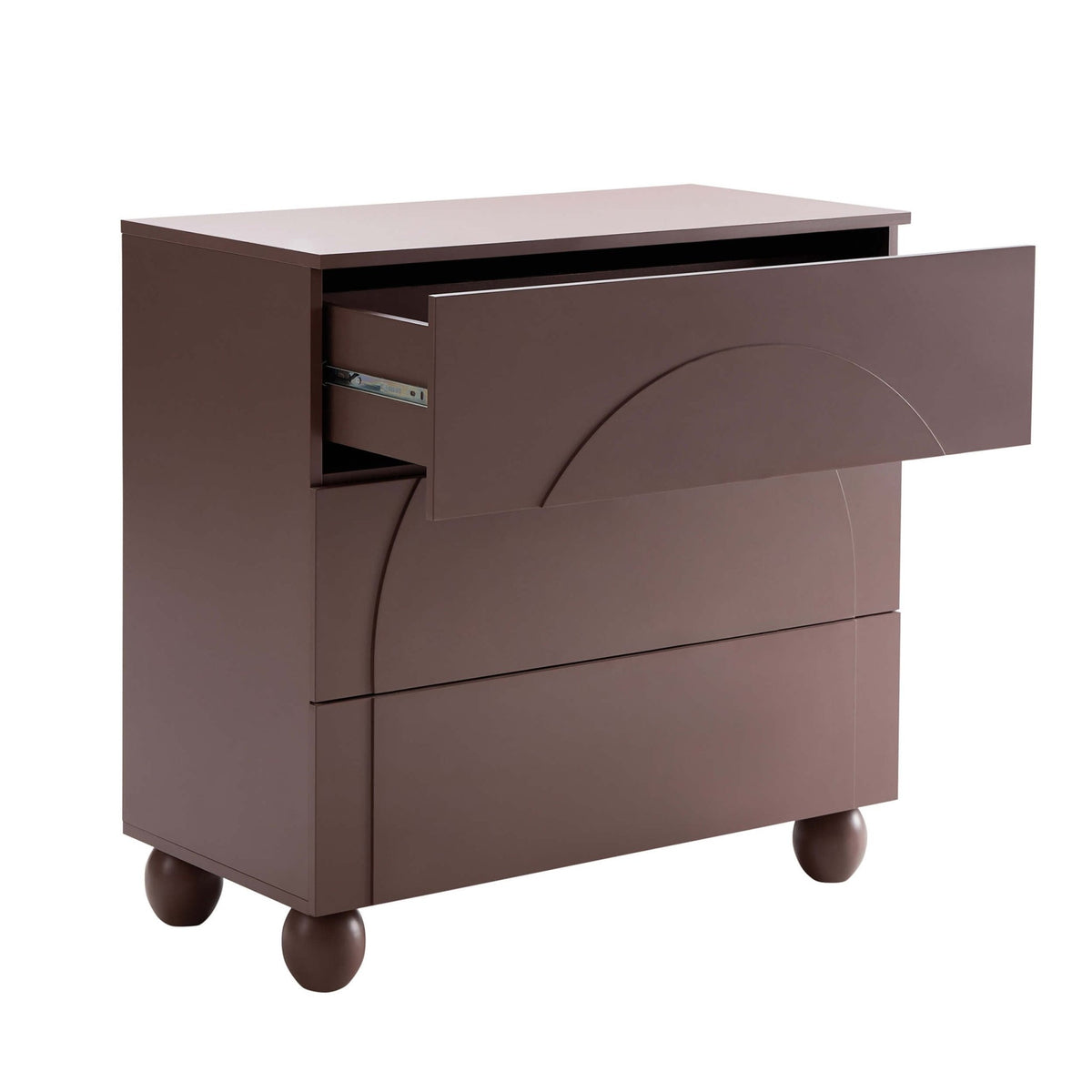 Rachel Arch Front 3 Drawer Chest - Mocha - DUSK