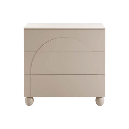 Rachel Arch Front 3 Drawer Chest - Taupe - DUSK