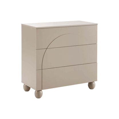 Rachel Arch Front 3 Drawer Chest - Taupe - DUSK