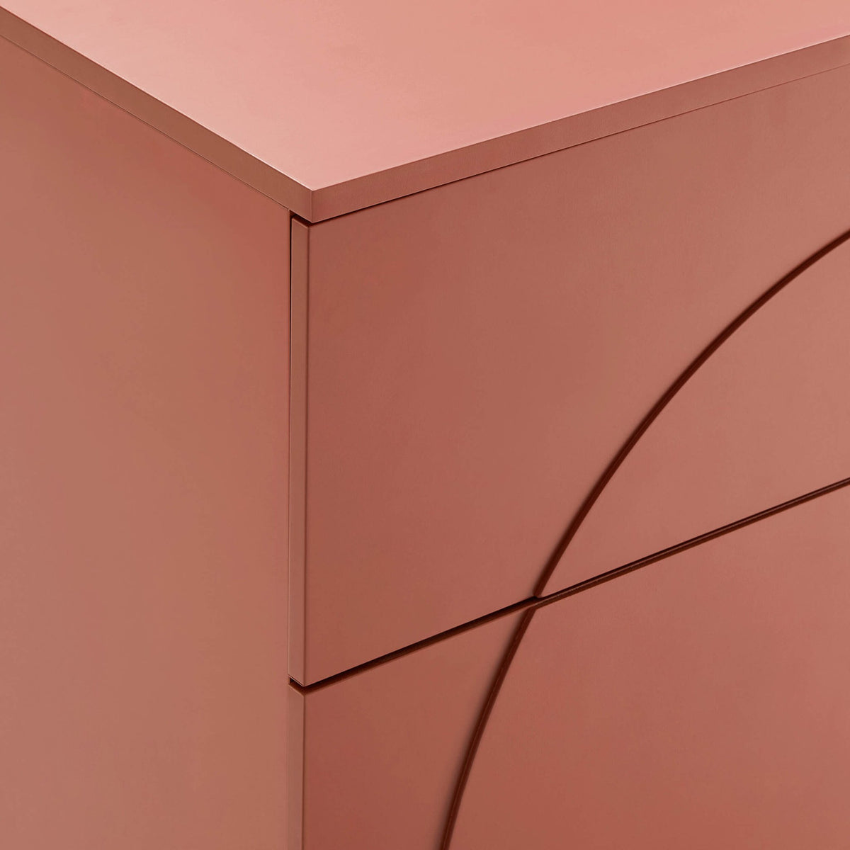 Rachel Arch Front 3 Drawer Chest - Terracotta - DUSK