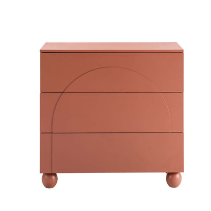 Rachel Arch Front 3 Drawer Chest - Terracotta - DUSK