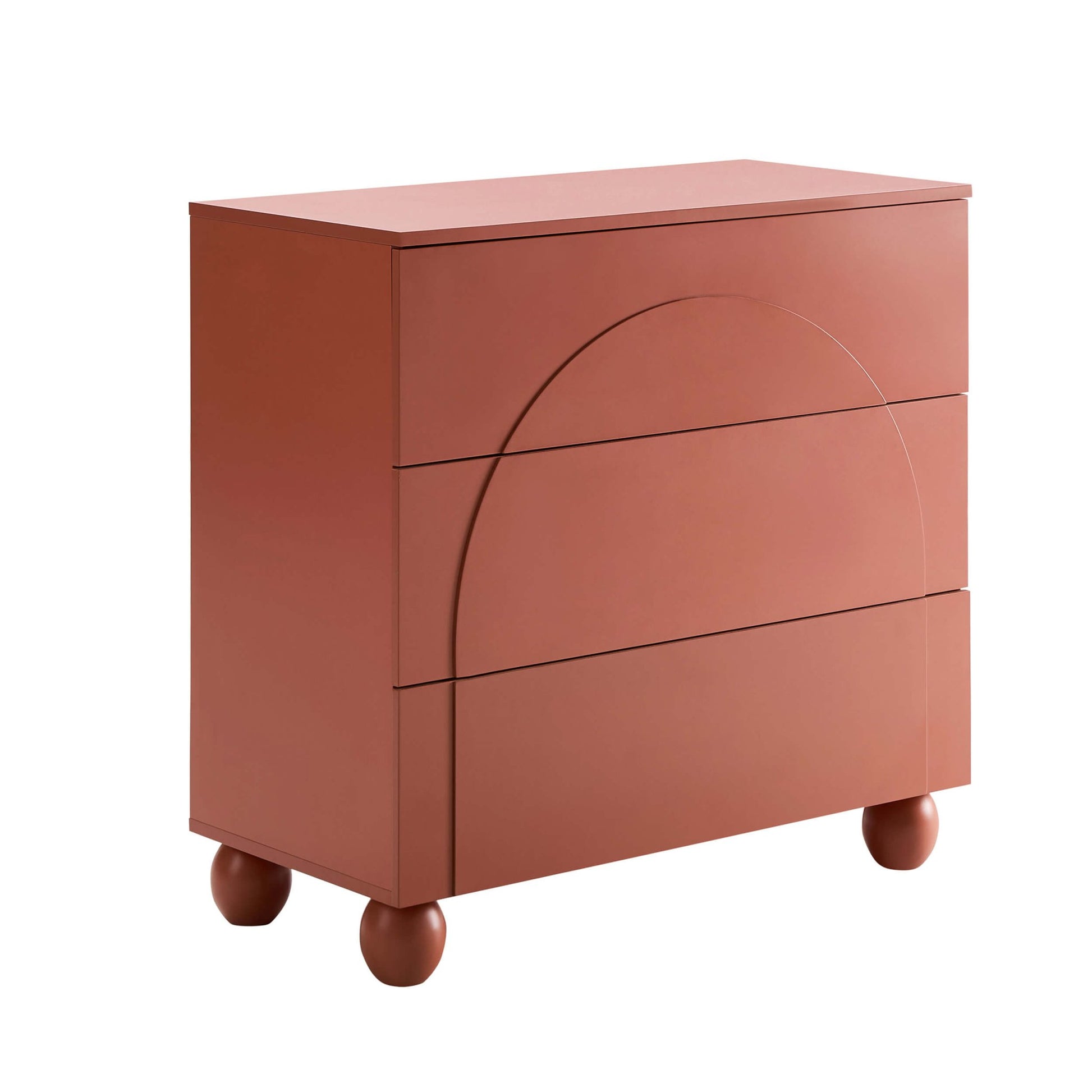 Rachel Arch Front 3 Drawer Chest - Terracotta - DUSK