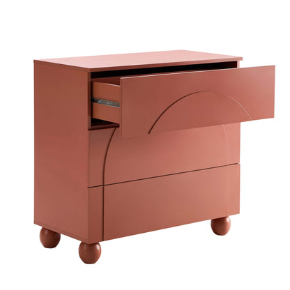 Rachel Arch Front 3 Drawer Chest - Terracotta - DUSK