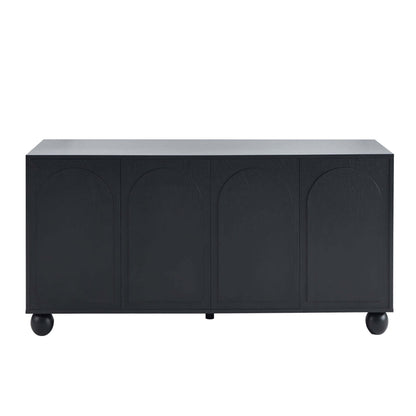 Rachel Arch Front 4 Door Sideboard - Black - DUSK