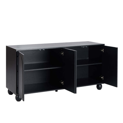 Rachel Arch Front 4 Door Sideboard - Black - DUSK