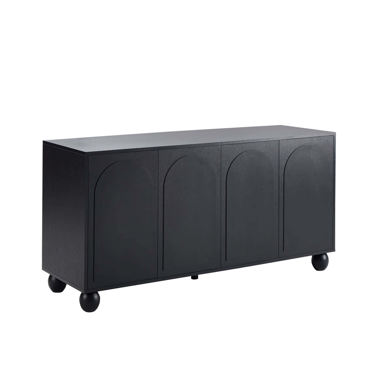 Rachel Arch Front 4 Door Sideboard - Black - DUSK
